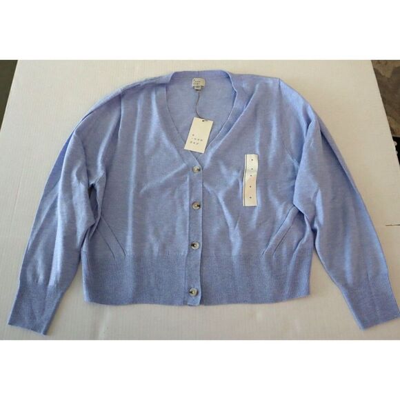 A New Day W9R5Z4 Women's Sz Medium Light Blue Brand Long Sleeve Cardigan Sweater - Picture 5 of 6